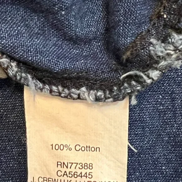 Madewell Men's Top Blue Denim Polka Dot Long Sleeve Half Button Size S Pocket - Picture 4 of 7